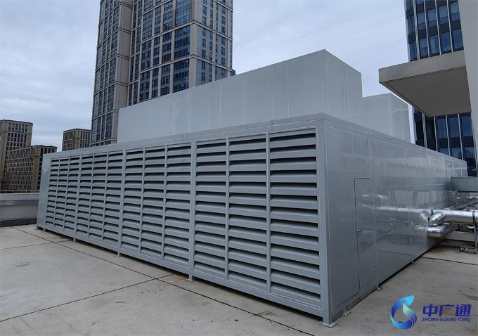 普陀區國浩長風屋面中央空調風冷熱泵機組降噪